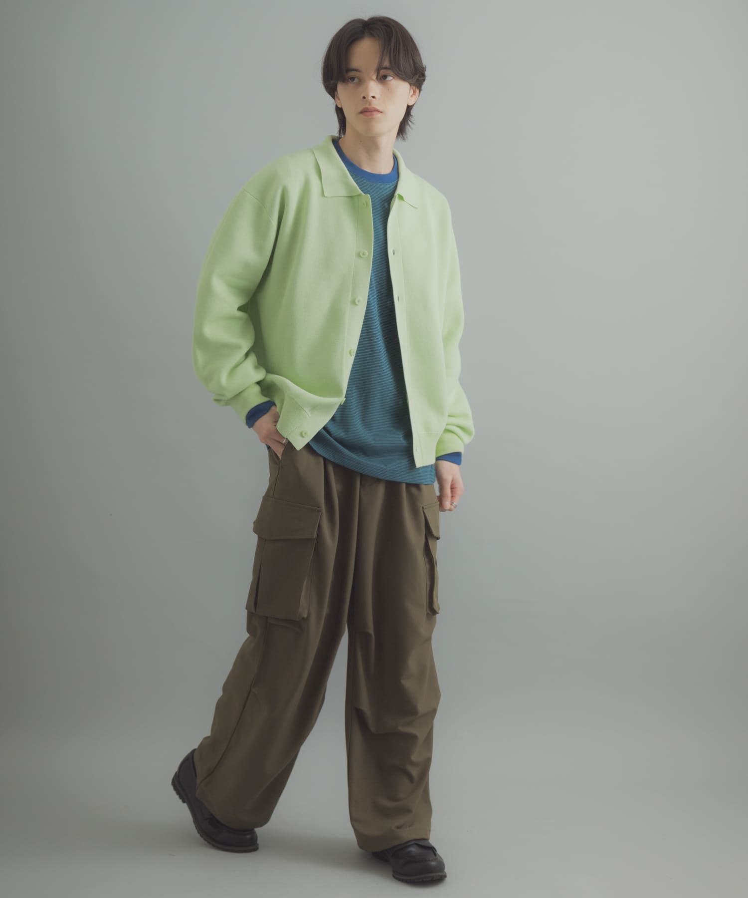 SENSE OF PLACE by URBAN RESEARCH「『ユニセックス』『洗濯可』スウェットライクポロカーディガン」|カーディガン|