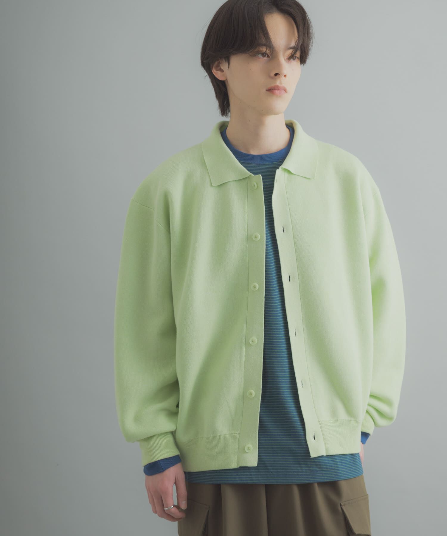 SENSE OF PLACE by URBAN RESEARCH「『ユニセックス』『洗濯可』スウェットライクポロカーディガン」|カーディガン|