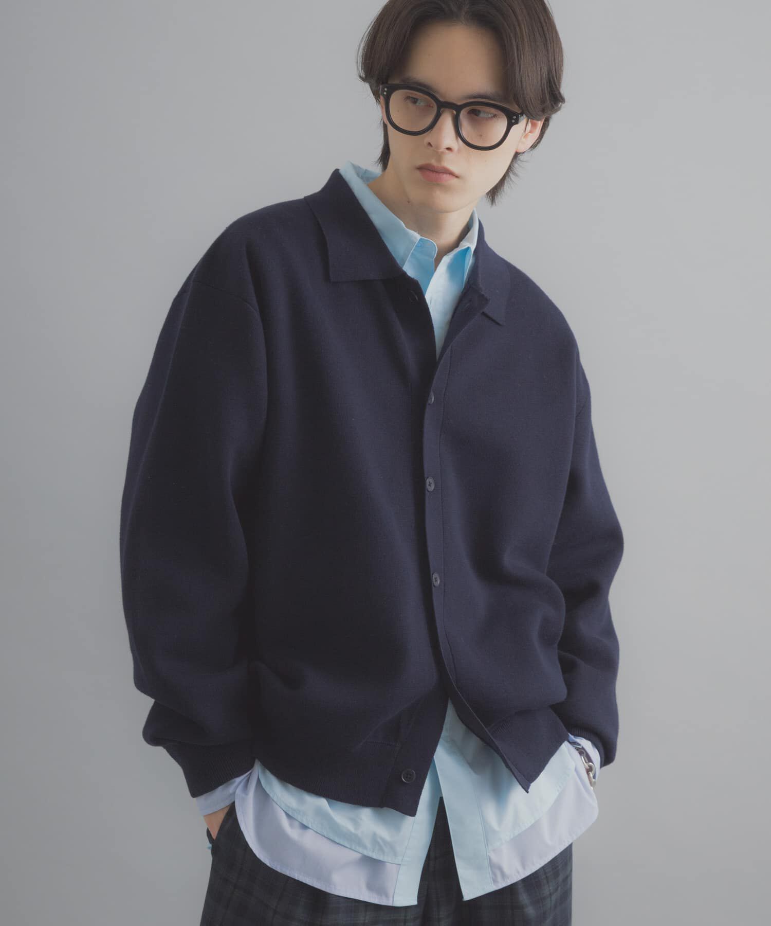 SENSE OF PLACE by URBAN RESEARCH「『ユニセックス』『洗濯可』スウェットライクポロカーディガン」|カーディガン|