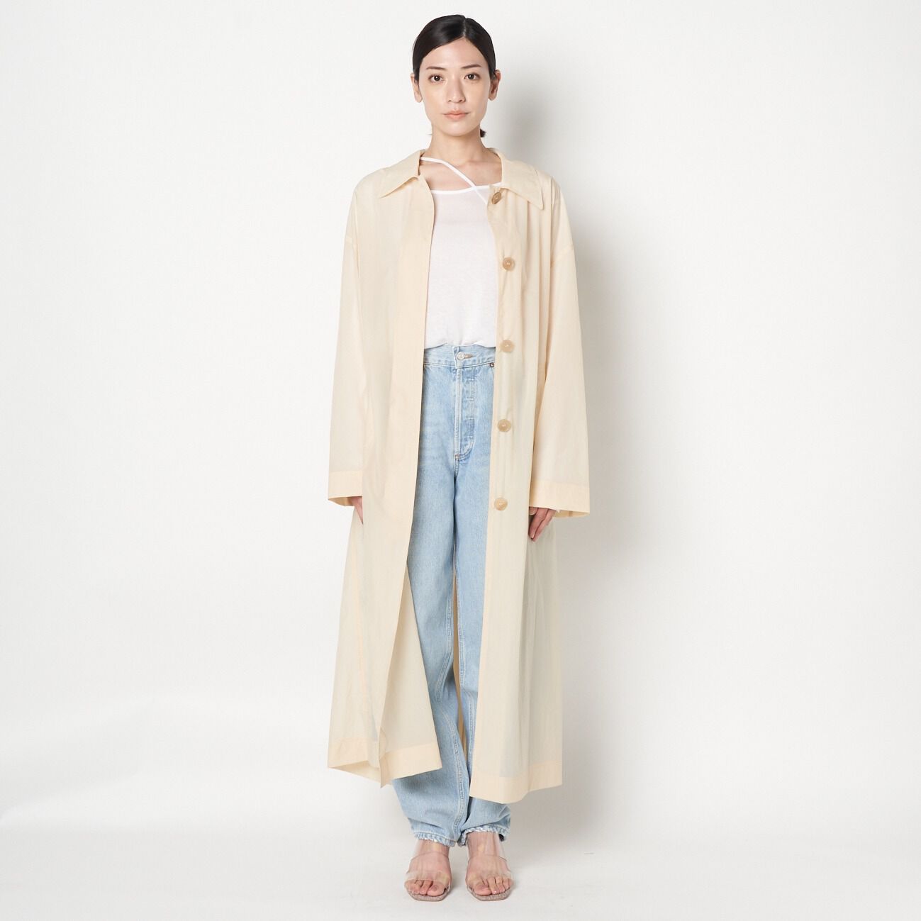  「AMOMENTO SHEER SINGLE TRENCH COAT」|トレンチコート|
