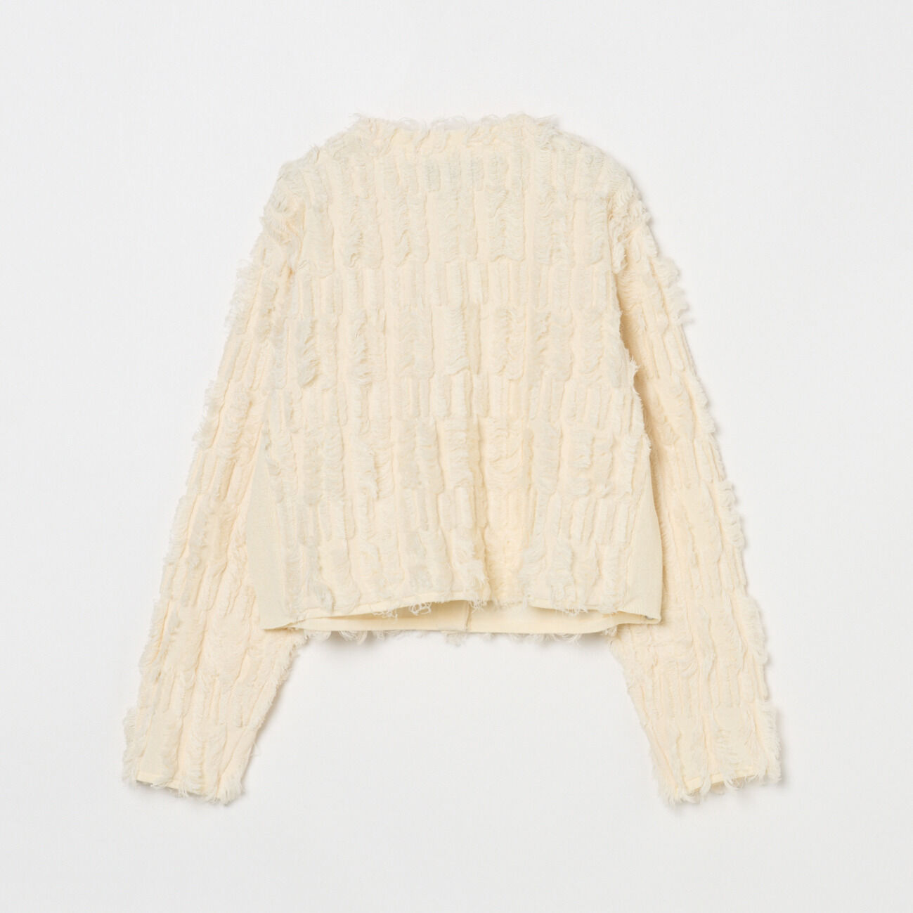  「three dots BRIGHT COTTON FRINGE JACKET」|ニット・セーター|