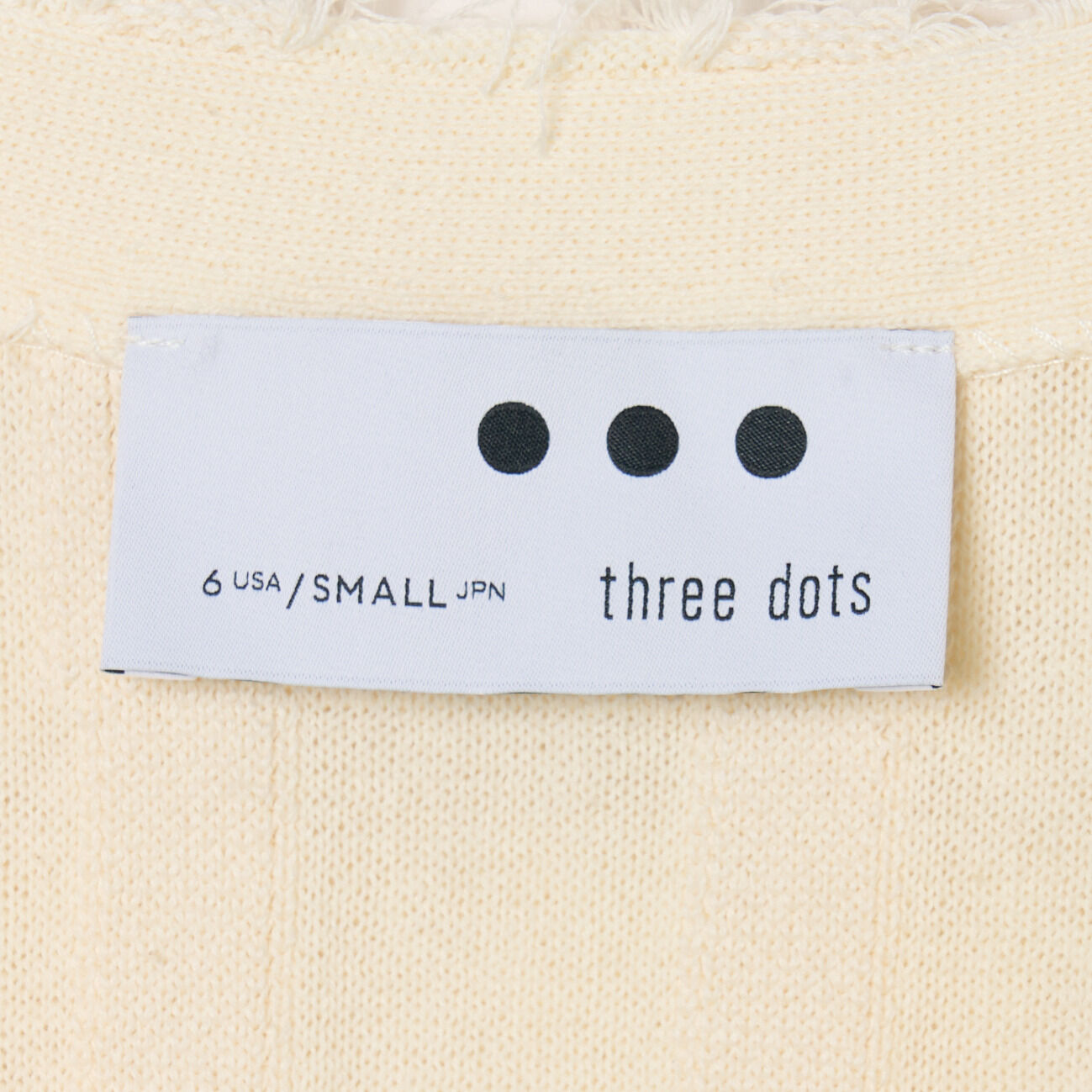 「three dots BRIGHT COTTON FRINGE JACKET」|ニット・セーター|