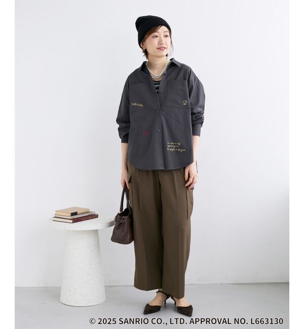  「【HELLO KITTY】レタリング刺繍オーバーシャツ」|シャツ・ブラウス|