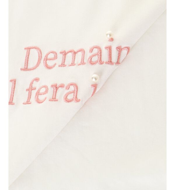  「パール付きクロップドロゴTシャツ」|Tシャツ・カットソー|