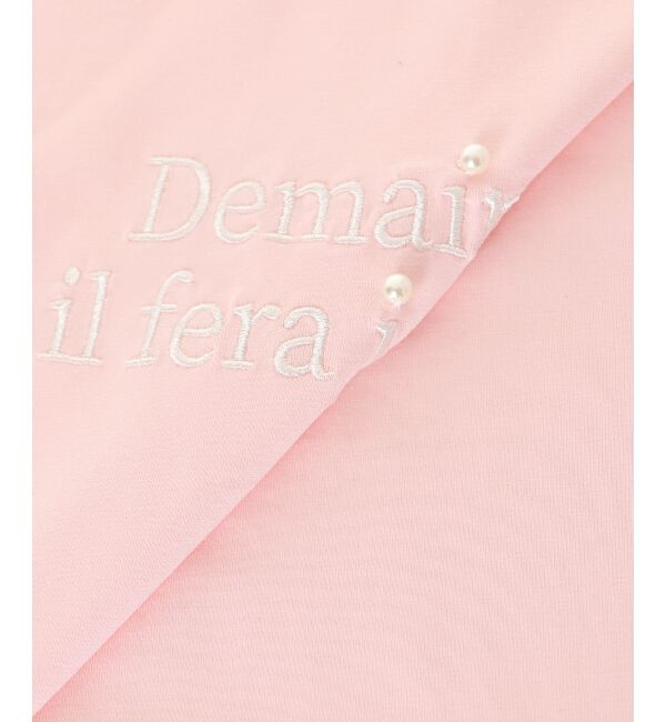  「パール付きクロップドロゴTシャツ」|Tシャツ・カットソー|