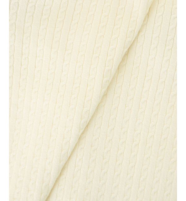  「バイカラーリボンケーブルニットカーデ」|カーディガン|