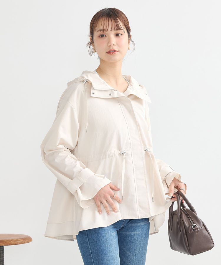 earth music&ecology「ドロストペプラムマウンテンパーカー」|ブルゾン・スタジャン|