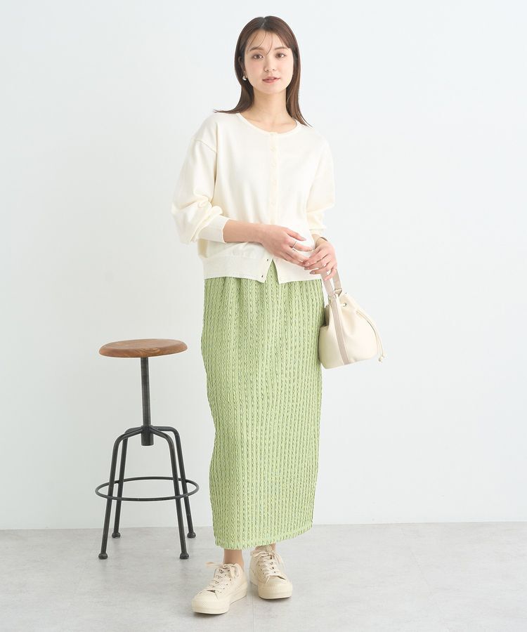 earth music&ecology「UVカット加工クルーネックニットカーディガン」|カーディガン|