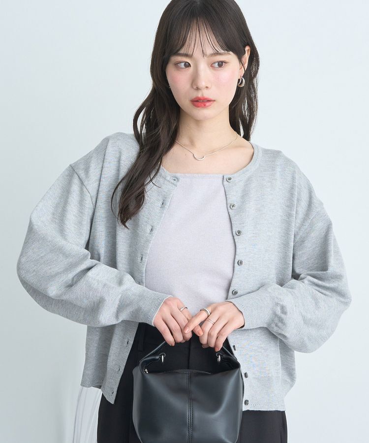 earth music&ecology「UVカット加工クルーネックニットカーディガン」|カーディガン|Gray Mixture
