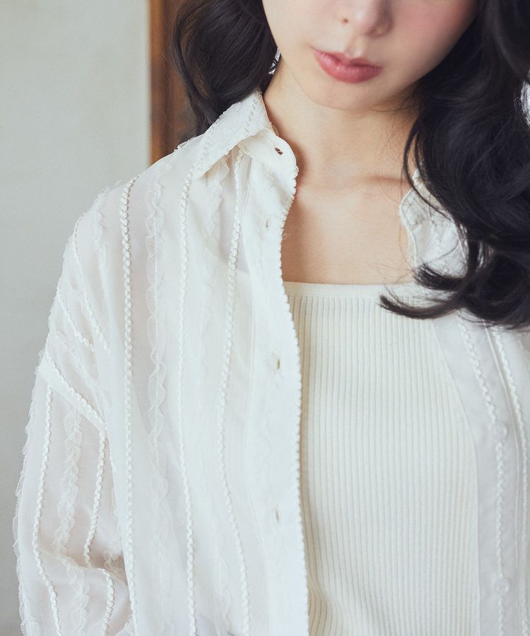 earth music&ecology「シアージャカードショートシャツ」|シャツ・ブラウス|