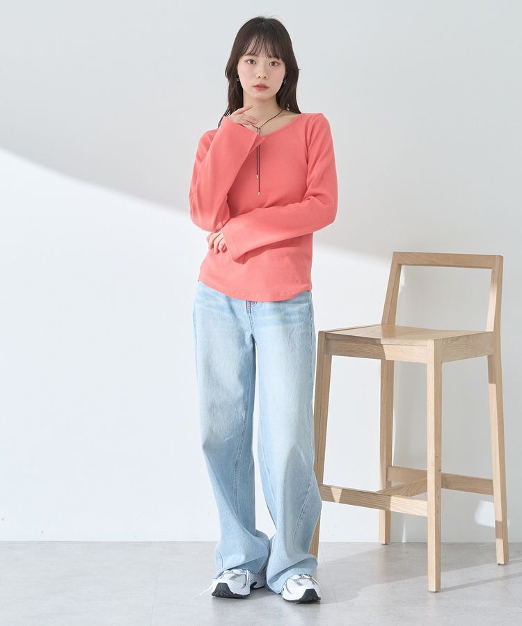 earth music&ecology「2WAYネックリブプルオーバー」|Tシャツ・カットソー|