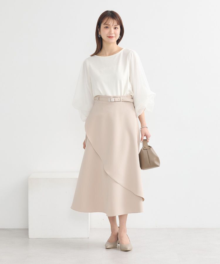 earth music&ecology「ベルト付きアシンメトリースカート」|フレア|