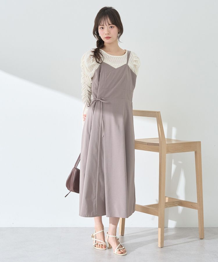 earth music&ecology「サイドリボンラップ風キャミワンピース」|ワンピース|