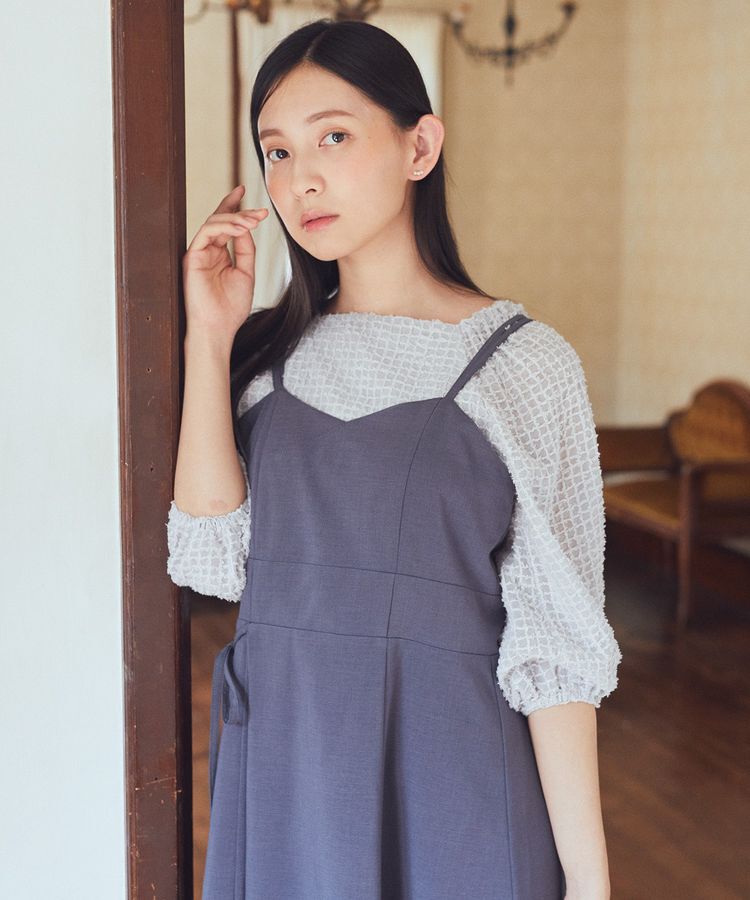 earth music&ecology「サイドリボンラップ風キャミワンピース」|ワンピース|