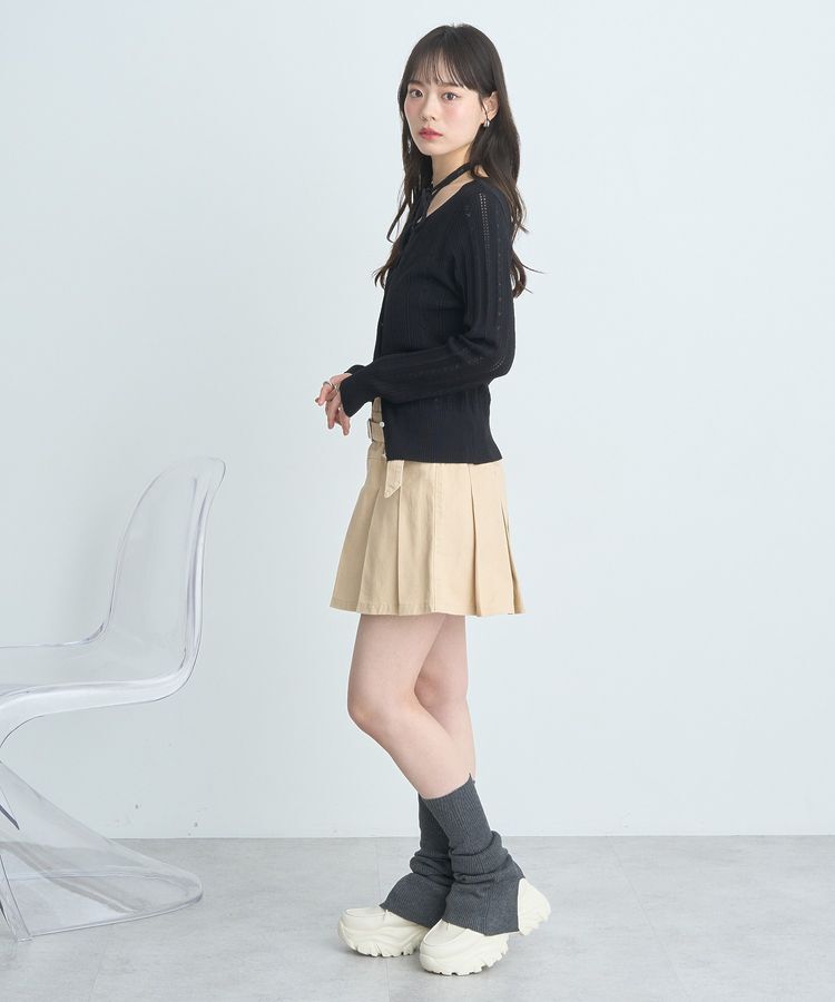 earth music&ecology「シルバーボタン透かし編みニットカーディガン」|カーディガン|