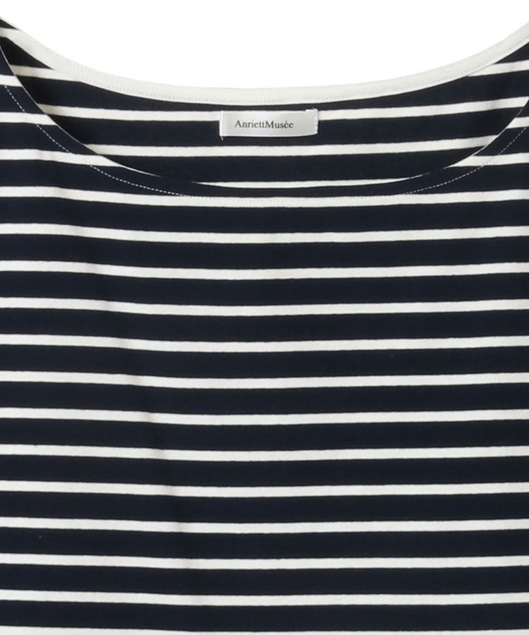 AnriettMusee「異素材ボーダーペプラムカットソー」|Tシャツ・カットソー|