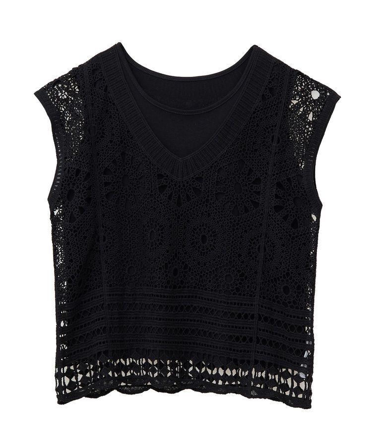 armonia「SET2点クロシェプルオーバー+タンクトップ」|Tシャツ・カットソー|