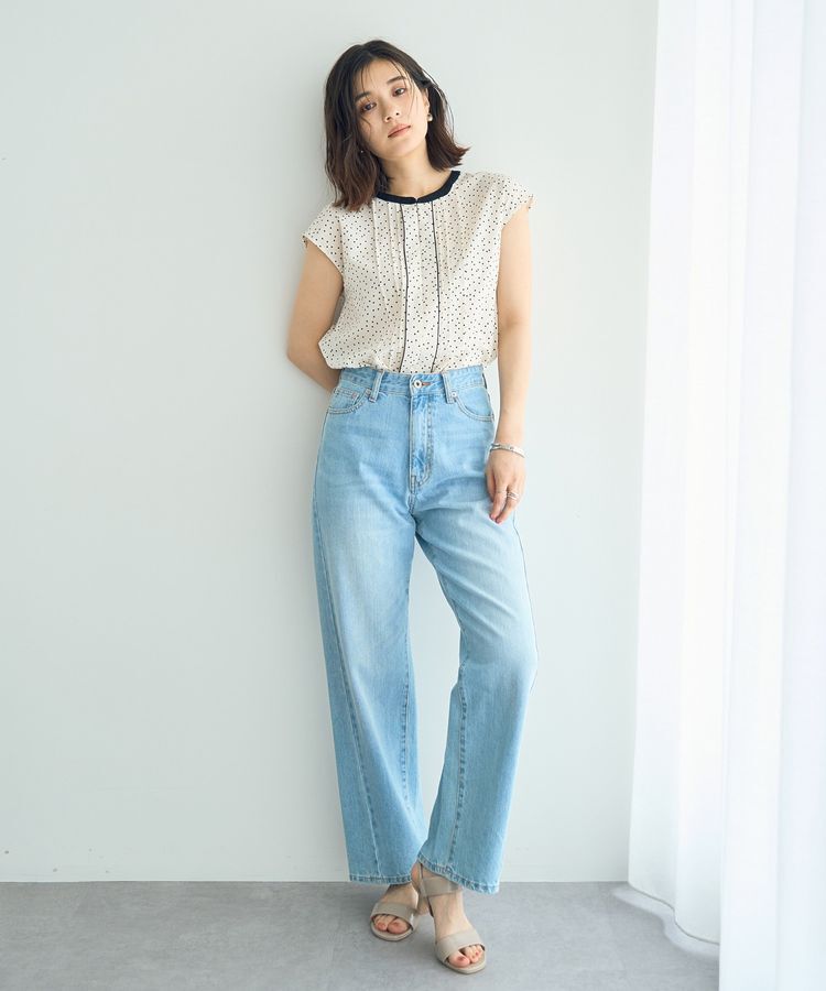 YECCA VECCA「配色タックデザインブラウス」|シャツ・ブラウス|