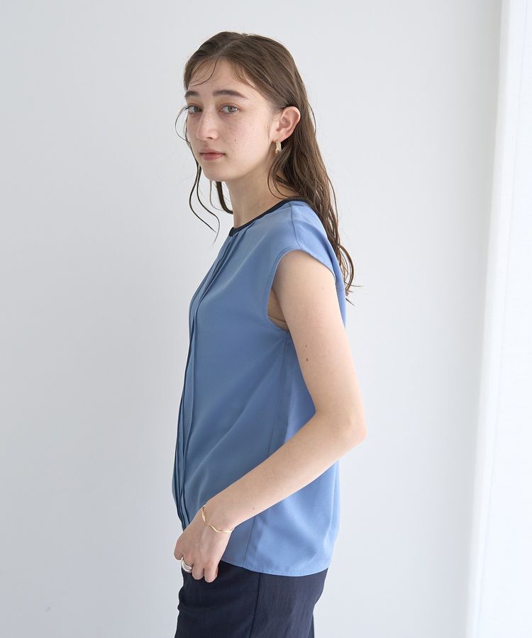 YECCA VECCA「配色タックデザインブラウス」|シャツ・ブラウス|