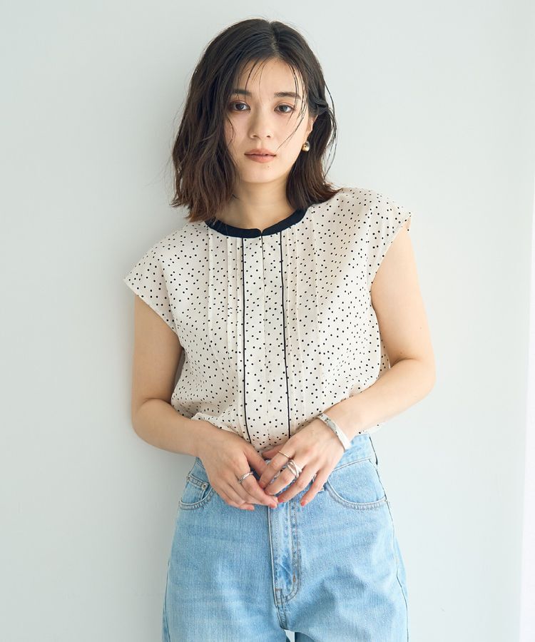 YECCA VECCA「配色タックデザインブラウス」|シャツ・ブラウス|Dot