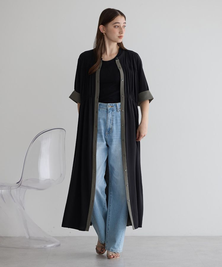 Editt by YECCA VECCA「ギャザー配色ワンピース」|ワンピース|