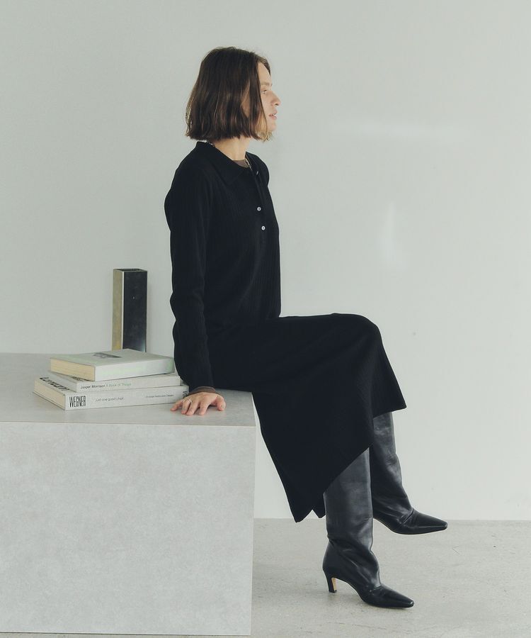 YECCA VECCA「襟付きニットワンピース」|ワンピース|