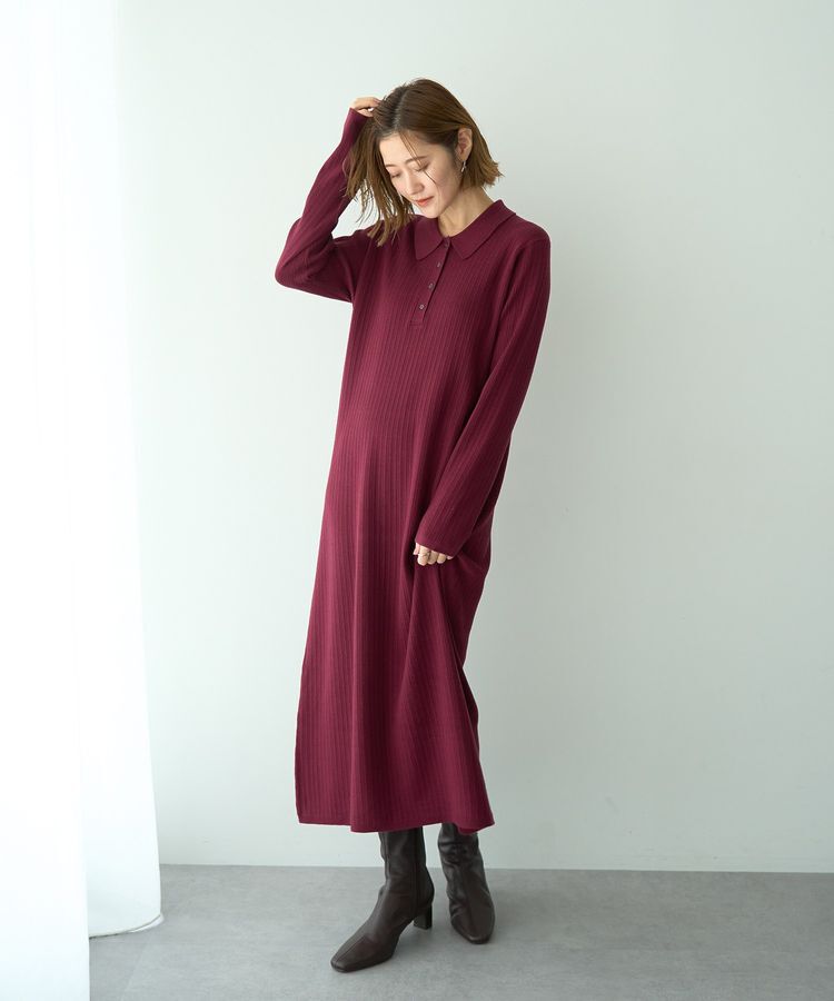 YECCA VECCA「襟付きニットワンピース」|ワンピース|