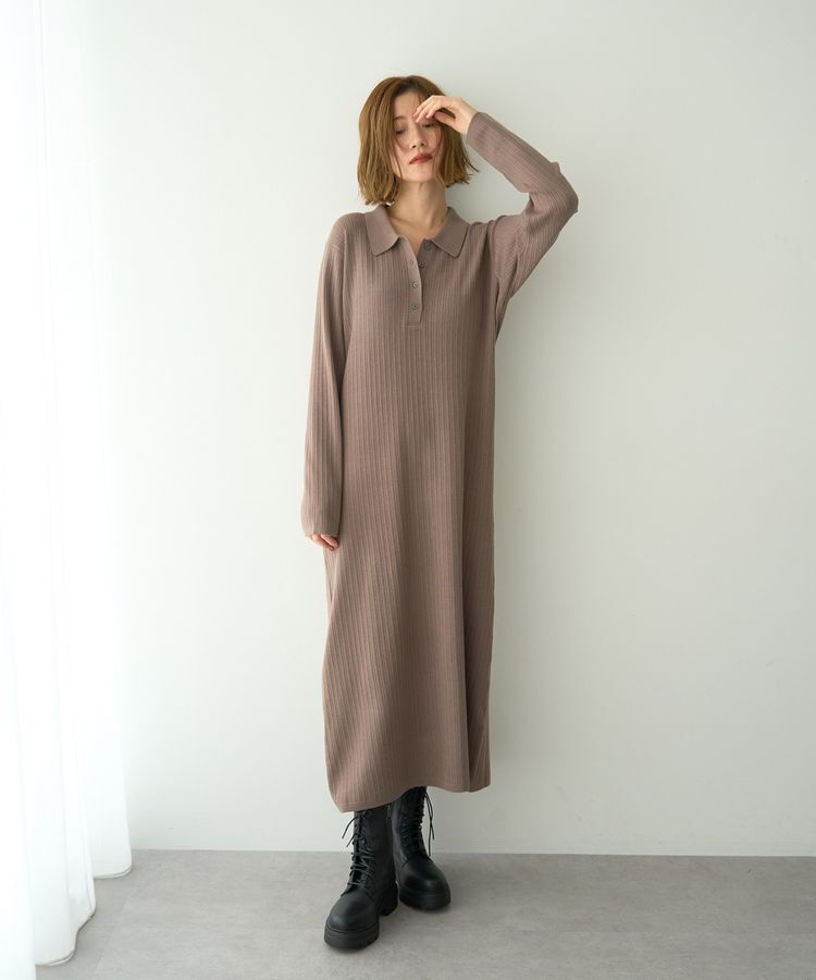YECCA VECCA「襟付きニットワンピース」|ワンピース|