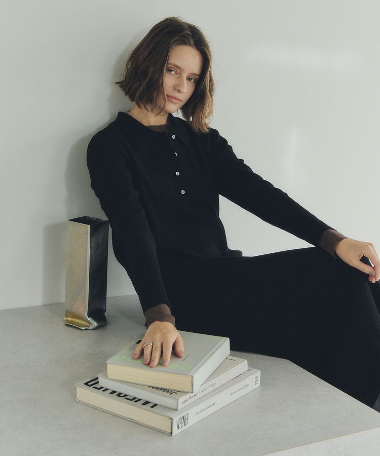 YECCA VECCA「襟付きニットワンピース」|ワンピース|