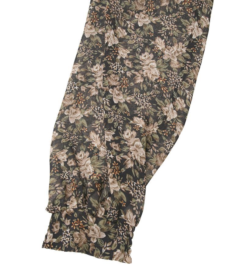 YECCA VECCA「フラワー柄フリルプリーツワンピース」|ワンピース|