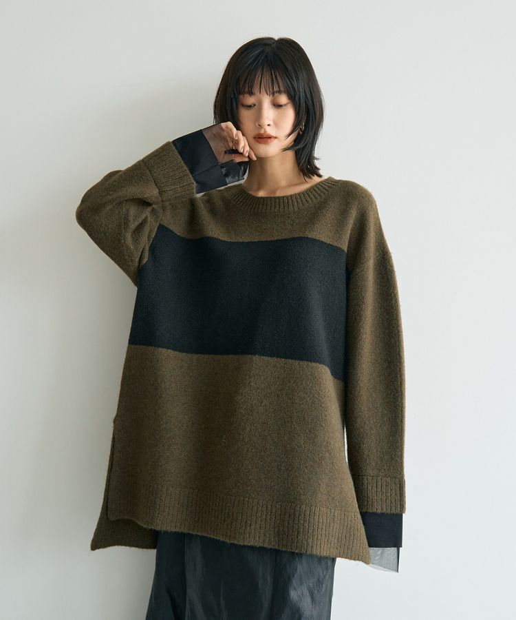 Editt by YECCA VECCA「袖レイヤードソフトニット」|ニット・セーター|