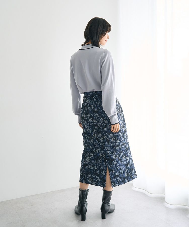 YECCA VECCA「ジャガードナロースカート」|フレア|