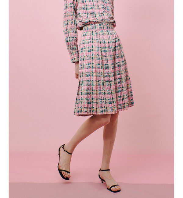 LOULOU WILLOUGHBY「【LOULOU WILLOUGHBY】チェックプリントプリーツミディスカート」|スカート|