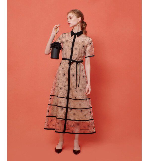 LOULOU WILLOUGHBY「【LOULOU WILLOUGHBY】オーガンジーフラワー刺繍ワンピース」|ワンピース|