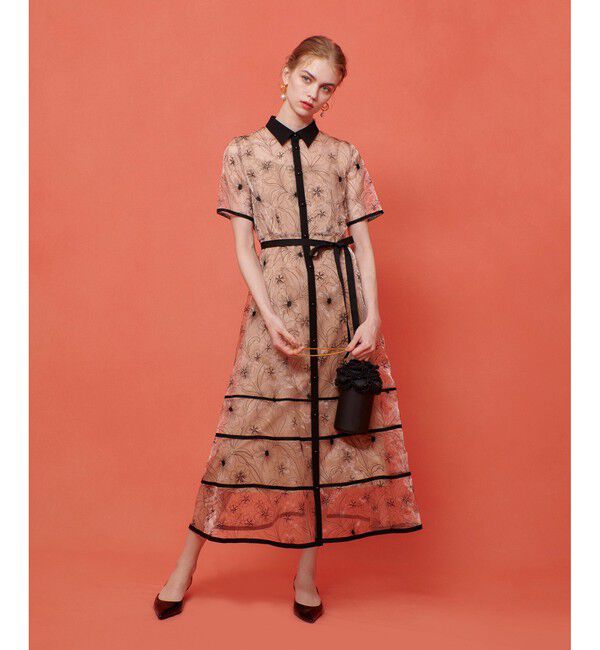 LOULOU WILLOUGHBY「【LOULOU WILLOUGHBY】オーガンジーフラワー刺繍ワンピース」|ワンピース|