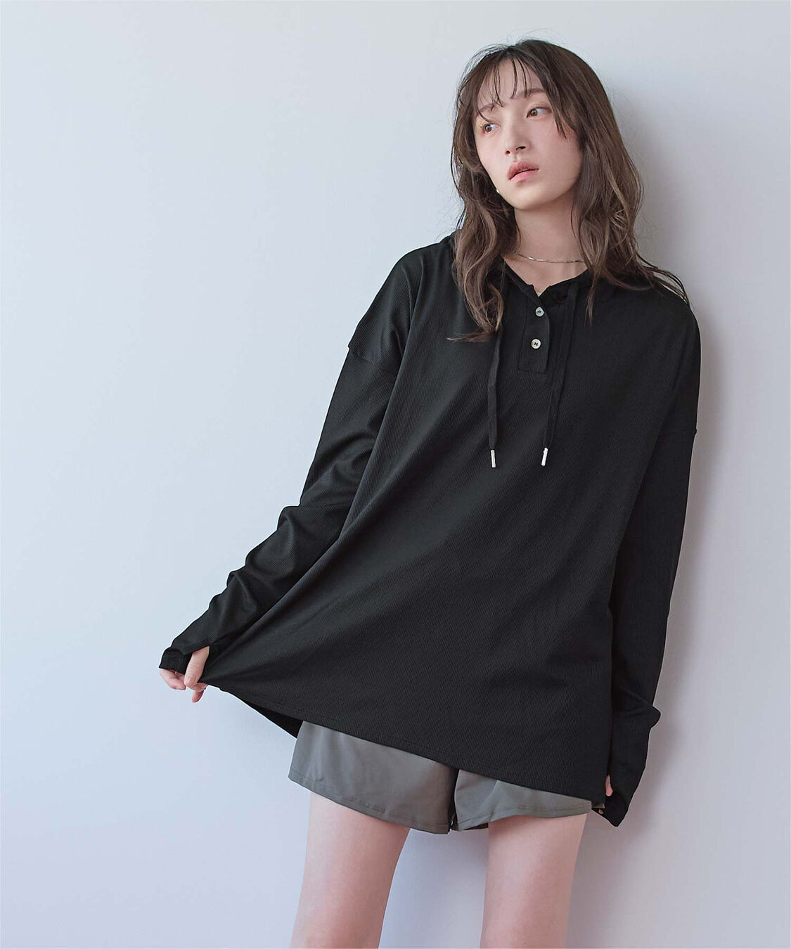 SEA DRESS「オーバーシルエットラッシュパーカープルオーバー」|ビキニトップス|