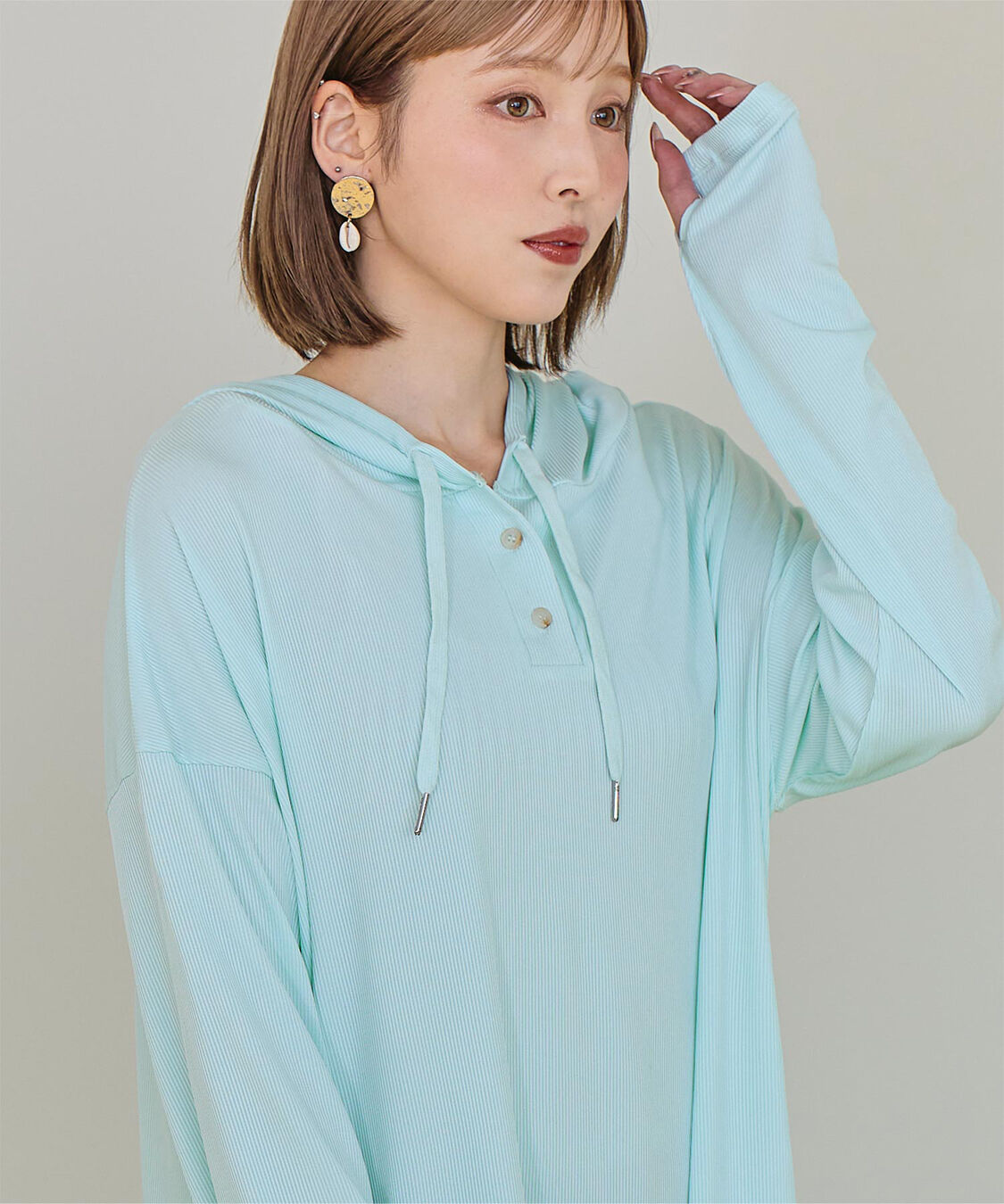 SEA DRESS「オーバーシルエットラッシュパーカープルオーバー」|ビキニトップス|