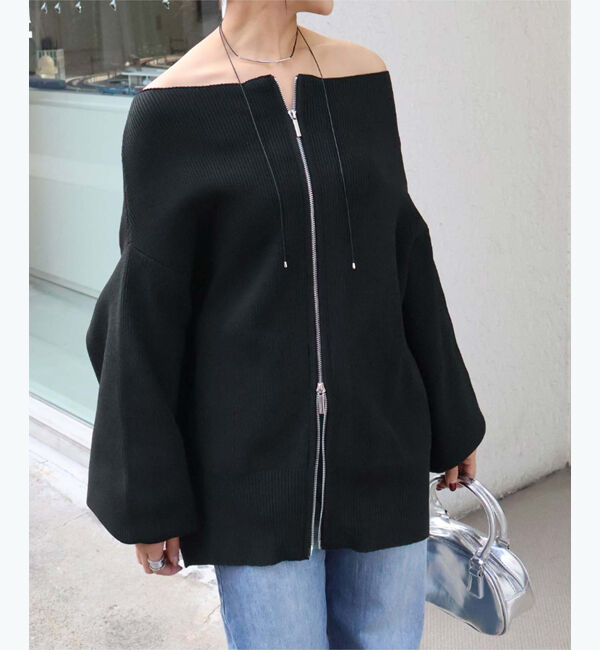 titivate「ダブルファスナーオーバーサイズニットプルオーバー」|ニット・セーター|