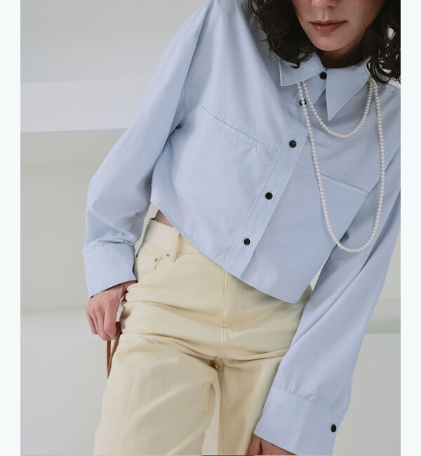 titivate「ロングスリーブクロップドポケットシャツ」|シャツ・ブラウス|