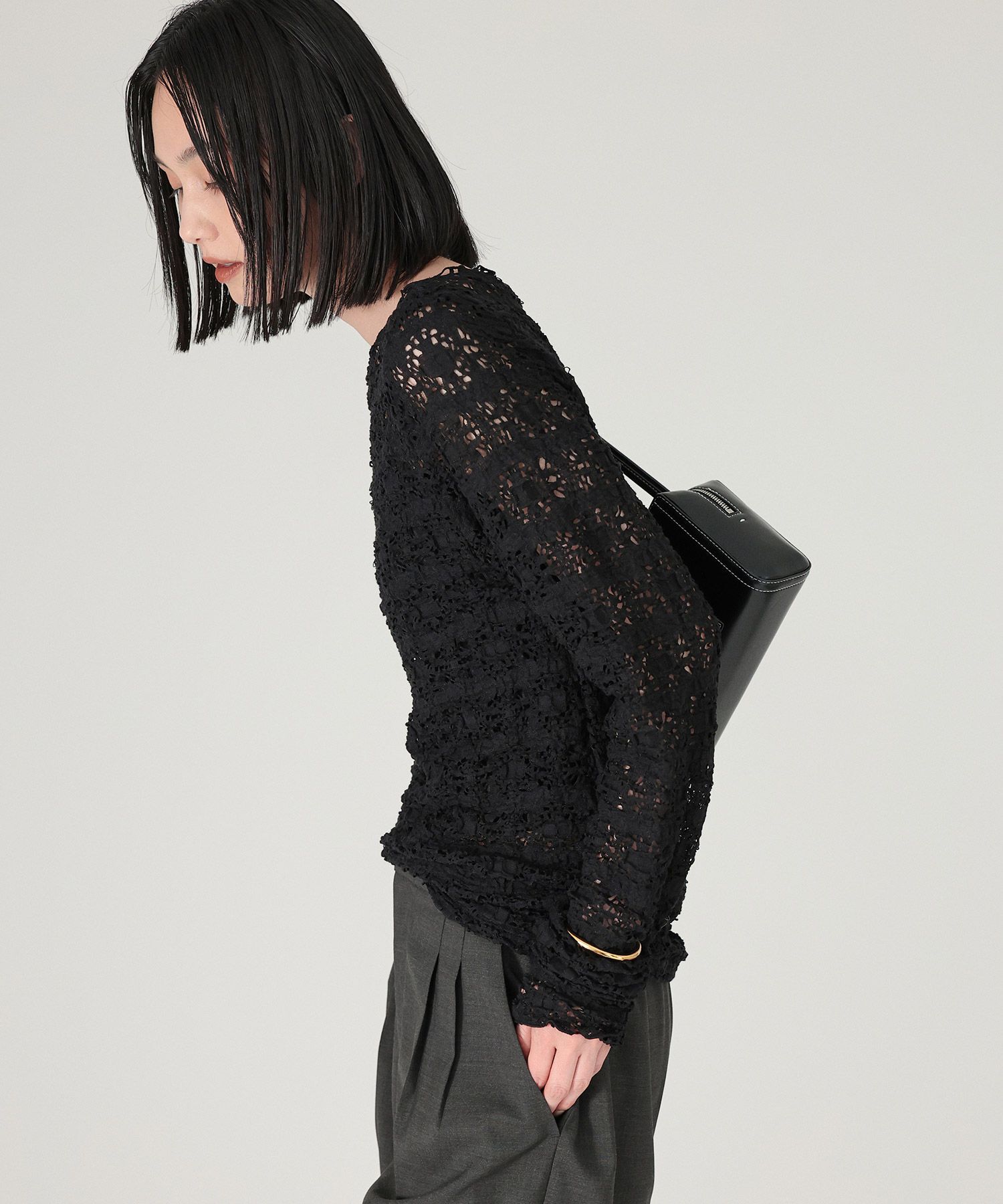 BABYLONE「ストレッチレースプルオーバー」|Tシャツ・カットソー|