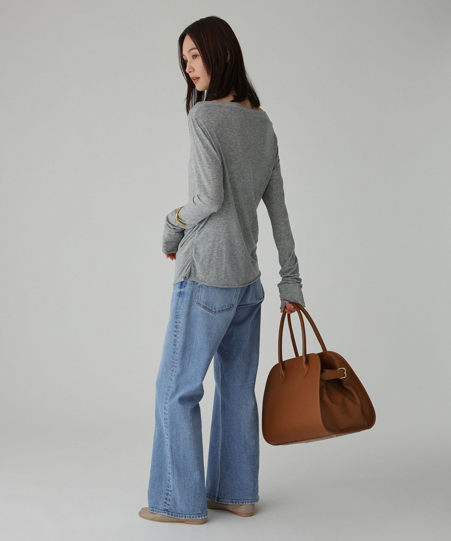 BABYLONE「【手洗い可】ギャザーベアテンカットソー」|Tシャツ・カットソー|