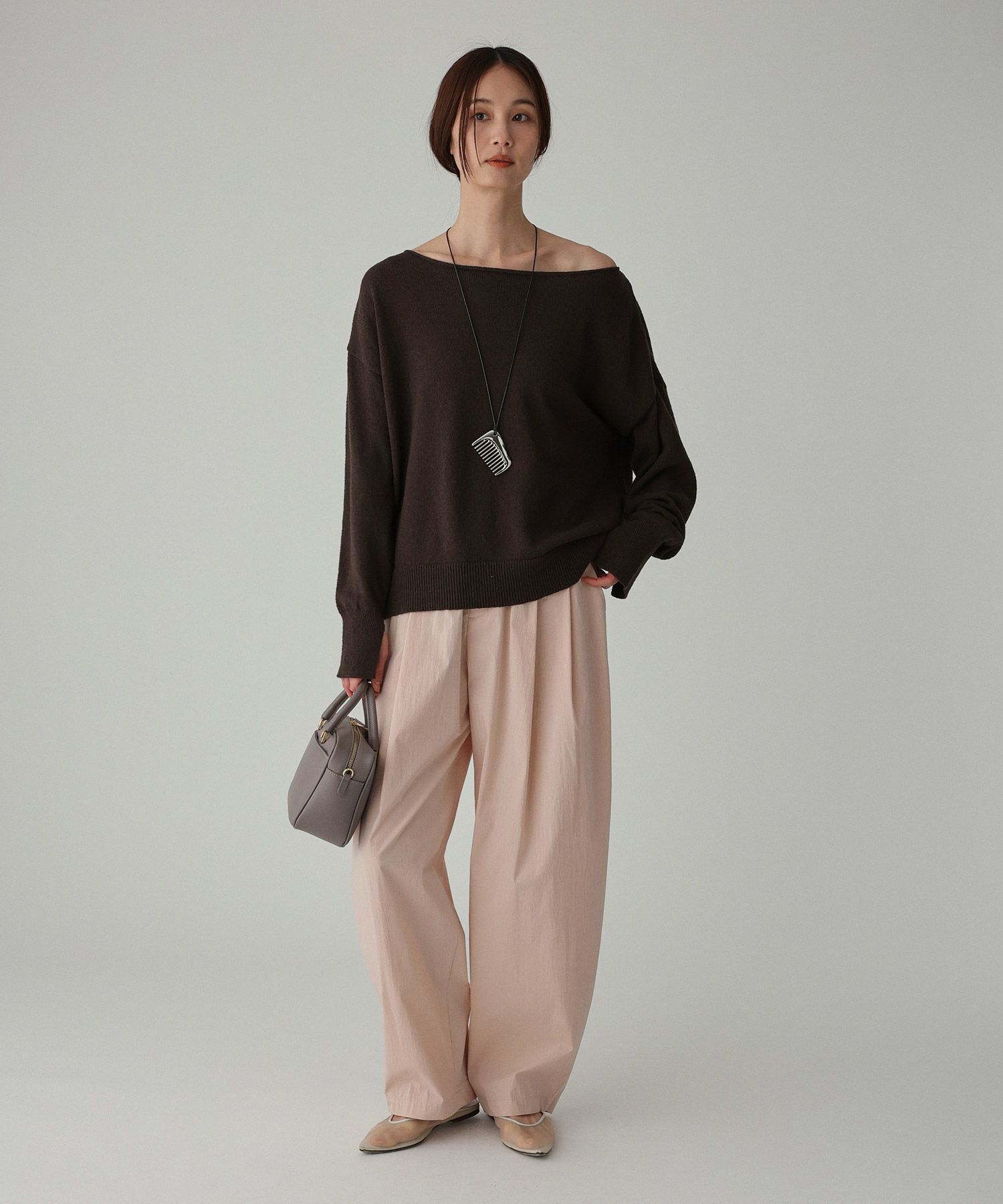 BABYLONE「ブークレボートネックプルオーバー」|ニット・セーター|