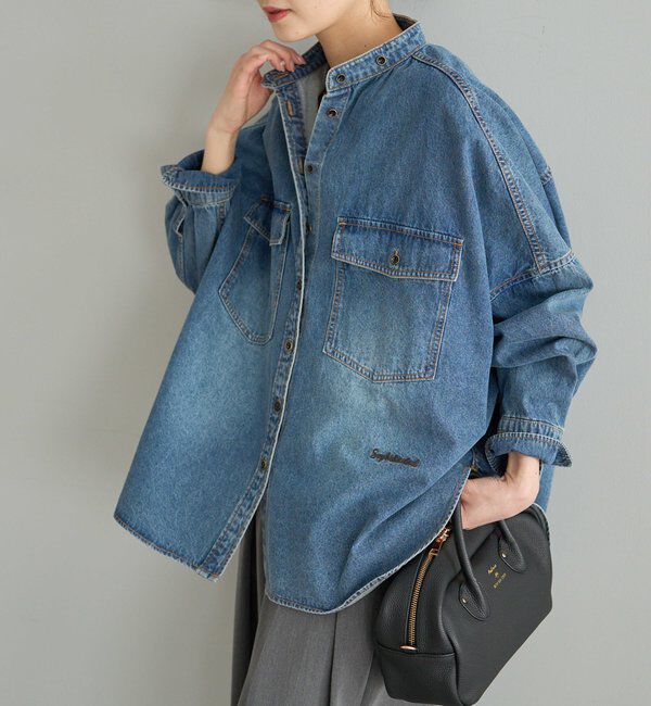  「【累計1万枚突破！/名品】ヴィンテージライクデニムバンドカラーシャツ」|シャツ・ブラウス|