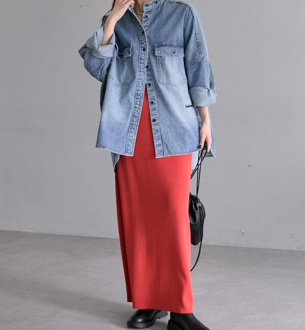  「【累計1万枚突破！/名品】ヴィンテージライクデニムバンドカラーシャツ」|シャツ・ブラウス|