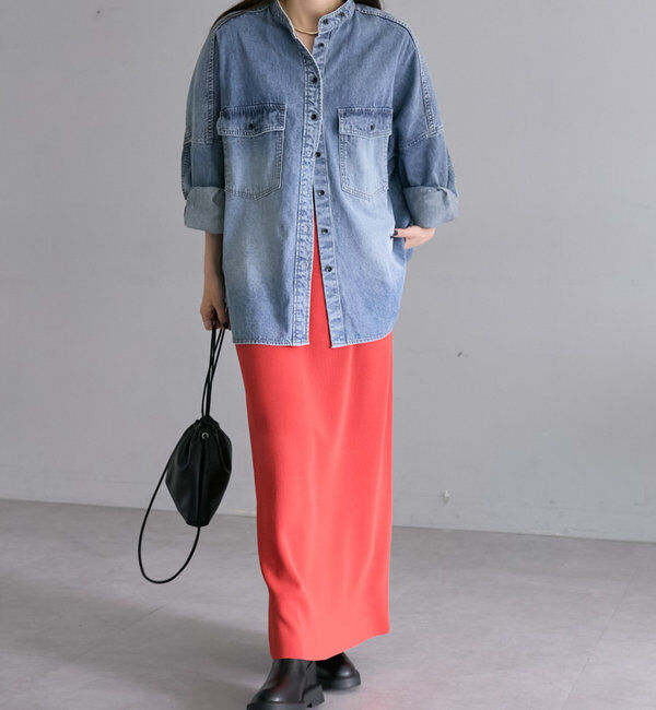  「【累計1万枚突破！/名品】ヴィンテージライクデニムバンドカラーシャツ」|シャツ・ブラウス|