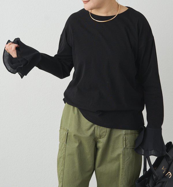  「布帛フレアカフカットソー」|Tシャツ・カットソー|