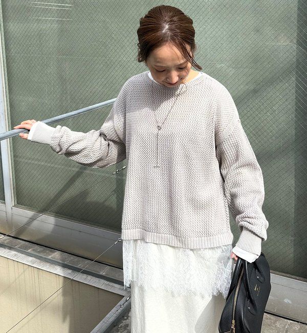  「【＠sein___000企画】メッシュ編みニットプルオーバー」|ニット・セーター|