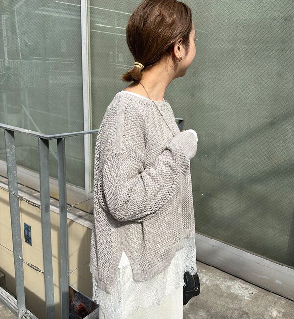  「【＠sein___000企画】メッシュ編みニットプルオーバー」|ニット・セーター|