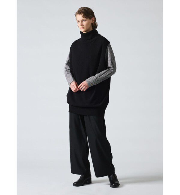 mizuiro ind「mizuiro ind リブハイネックベスト」|ベスト・ジレ|