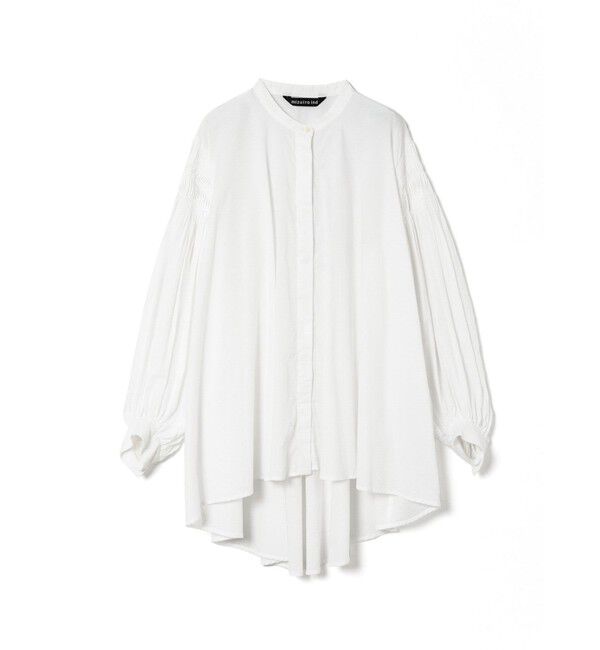 mizuiro ind「mizuiro ind ピンタックパフスリーブシャツ」|シャツ・ブラウス|オフホワイト